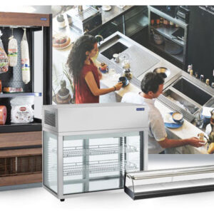 Display furnitures, Refrigerated topping units and Showcases